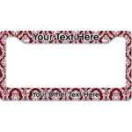 Maroon & White License Plate Frame - Style B (Personalized)
