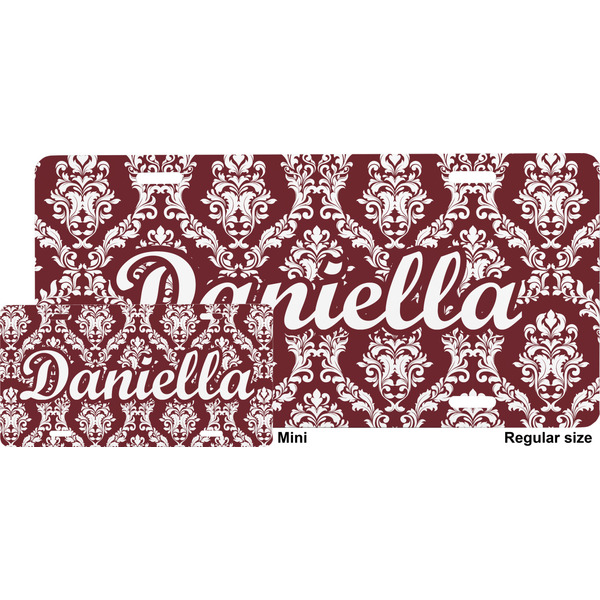 Maroon & White License Plate (Sizes)