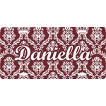 Maroon & White Front License Plate (Personalized)