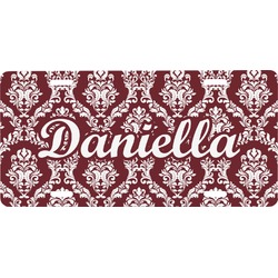 Maroon & White Front License Plate (Personalized)