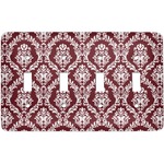 Maroon & White Light Switch Cover (4 Toggle Plate)