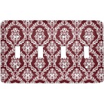 Maroon & White Light Switch Cover (4 Toggle Plate)