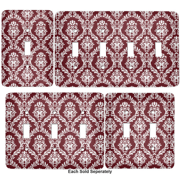 Maroon & White Light Switch Covers all sizes
