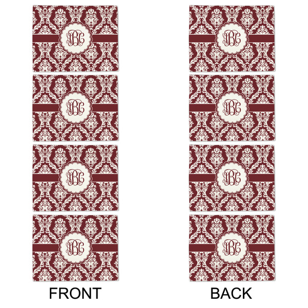 Maroon & White Linen Placemat - APPROVAL Set of 4 (double sided)