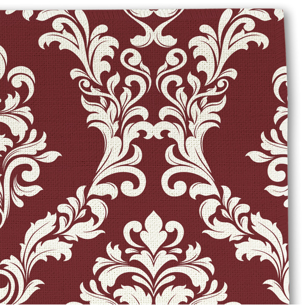 Maroon & White Linen Placemat - DETAIL