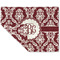 Maroon & White Double-Sided Linen Placemat - Single w/ Monogram