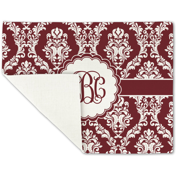 Maroon & White Linen Placemat - Folded Corner (single side)