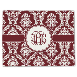 Maroon & White Single-Sided Linen Placemat - Single w/ Monogram