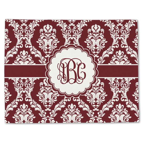 Maroon & White Linen Placemat - Front