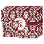 Maroon & White Linen Placemat w/ Monogram