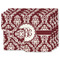 Maroon & White Double-Sided Linen Placemat - Set of 4 w/ Monogram