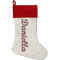 Maroon & White Linen Stockings w/ Red Cuff - Front