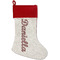 Maroon & White Red Linen Stocking (Personalized)
