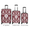Maroon & White Luggage Bags all sizes - With Handle