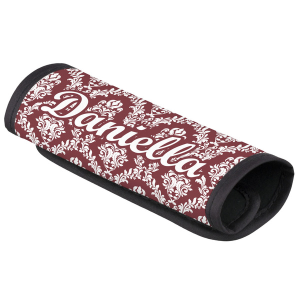 Custom Maroon & White Luggage Handle Cover (Personalized)