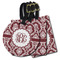 Maroon & White Luggage Tags - 3 Shapes Availabel