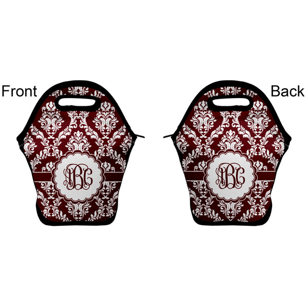 Maroon & White Lunch Bag - Front and Back