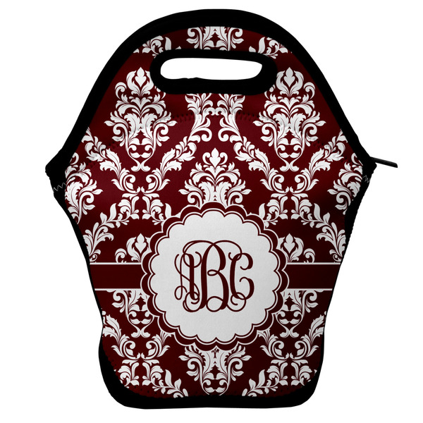 Custom Maroon & White Lunch Bag w/ Monogram