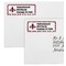 Maroon & White Mailing Labels - Double Stack Close Up