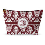 Maroon & White Makeup Bag - Small - 8.5"x4.5" (Personalized)
