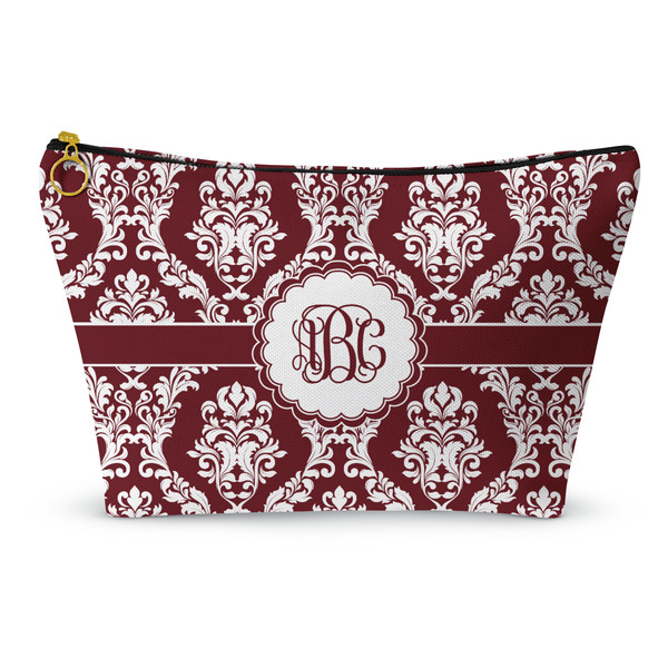 Custom Maroon & White Makeup Bag - Small - 8.5"x4.5" (Personalized)