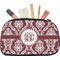 Maroon & White Makeup / Cosmetic Bag - Medium (Personalized)