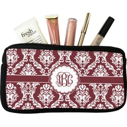 Maroon & White Makeup / Cosmetic Bag (Personalized)