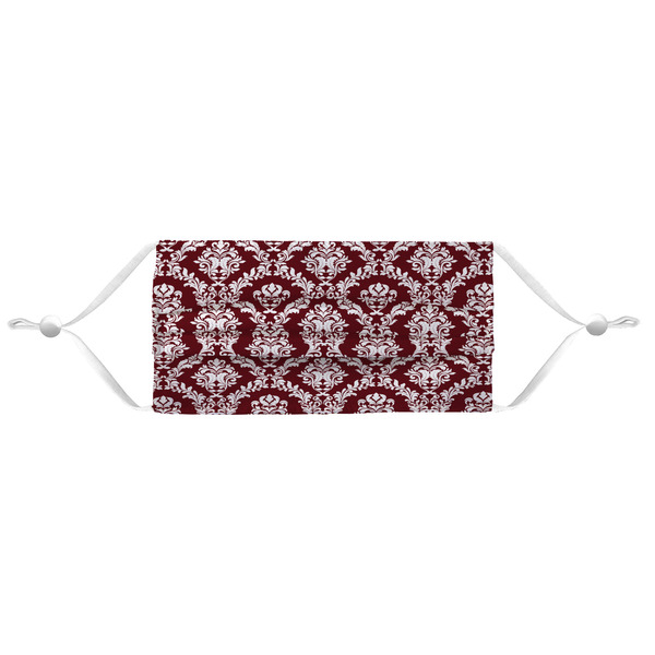 Maroon & White Mask - Pleated (new) APPROVAL
