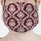 Maroon & White Mask - Pleated (new) Front View on Girl