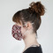 Maroon & White Mask - Side View on Girl