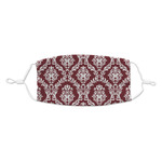 Maroon & White Kid's Cloth Face Mask