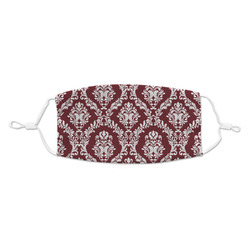 Maroon & White Kid's Cloth Face Mask - Standard