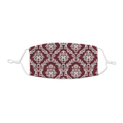 Maroon & White Kid's Cloth Face Mask - XSmall