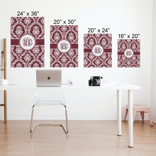 Maroon & White Matte Poster - Sizes
