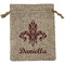 Maroon & White Medium Burlap Gift Bag - Front (Personalized)