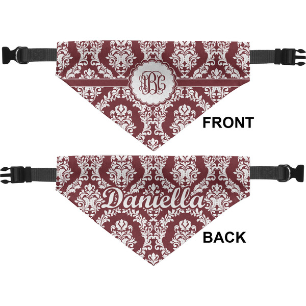 Maroon & White Medium Dog Bandana Approval