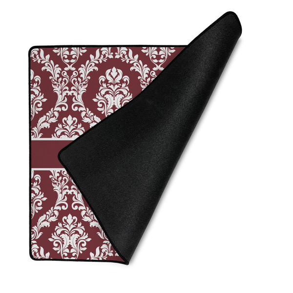 Maroon & White Medium Gaming Mats - FRONT W/FOLD