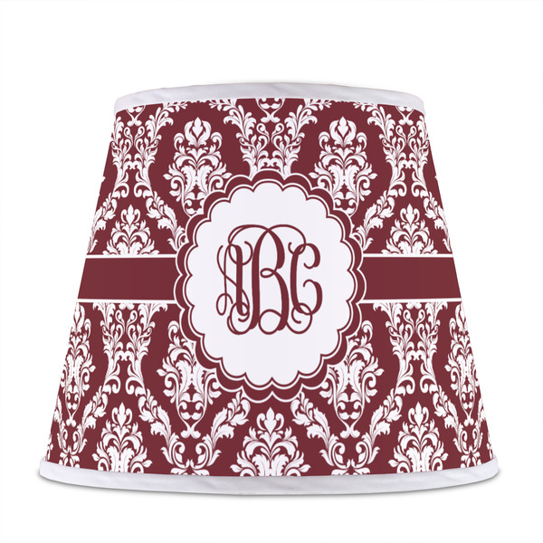 Maroon & White Poly Film Empire Lampshade - Front View