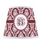 Maroon & White Poly Film Empire Lampshade - Front View