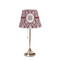Maroon & White Poly Film Empire Lampshade - On Stand