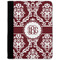 Maroon & White Notebook Padfolio w/ Monogram