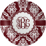 Maroon & White Melamine Salad Plate - 8" (Personalized)