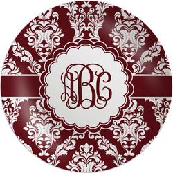 Maroon & White Melamine Plate (Personalized)