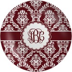Maroon & White Melamine Plate (Personalized)