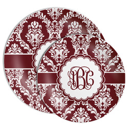 Maroon & White Melamine Plate (Personalized)