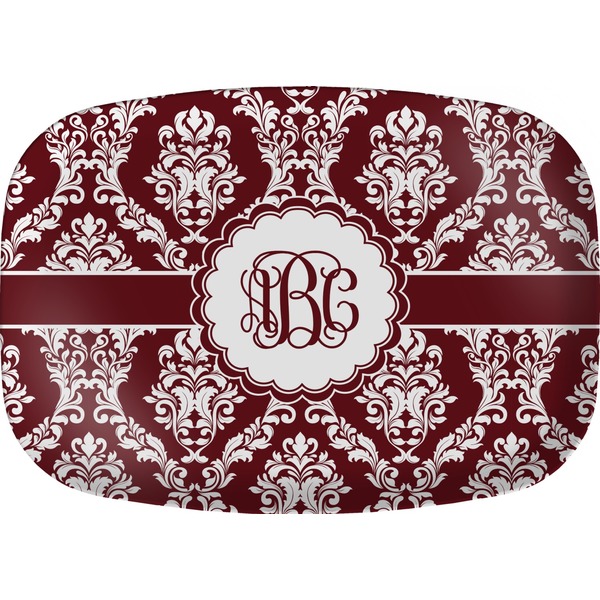 Custom Maroon & White Melamine Platter (Personalized)