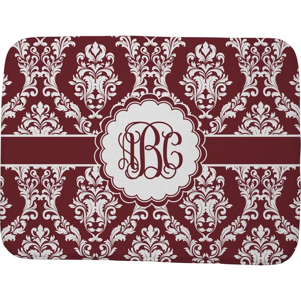 Maroon & White Memory Foam Bath Mat 48 X 36
