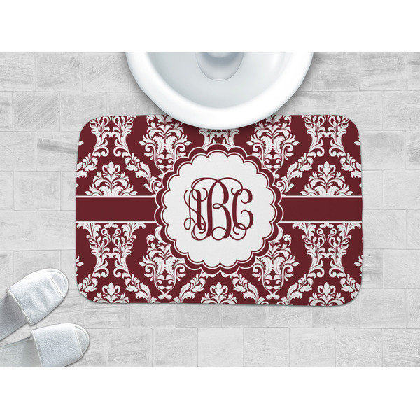 Maroon & White Memory Foam Bath Mat - LIFESTYLE 34x21