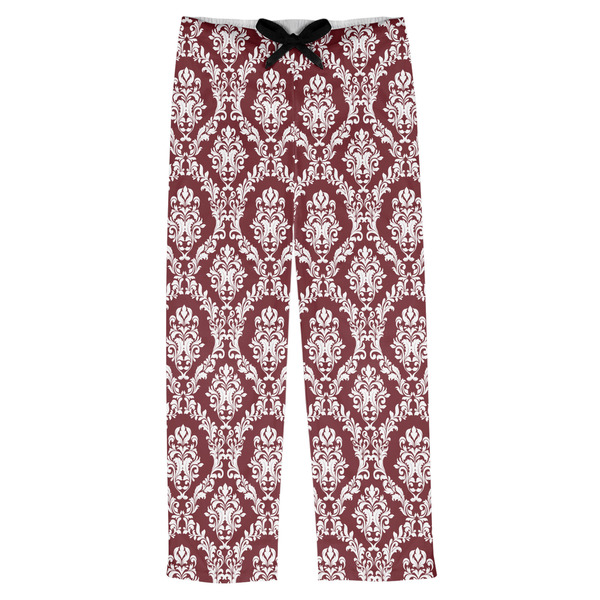 Custom Maroon & White Mens Pajama Pants - S