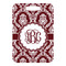Maroon & White Metal Luggage Tag - Front Without Strap